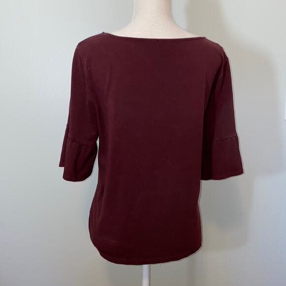 Women's Burgundy Lyocell/Spandex Blend Tunic with Bell Sleeves 2XP - Picture 1 of 6